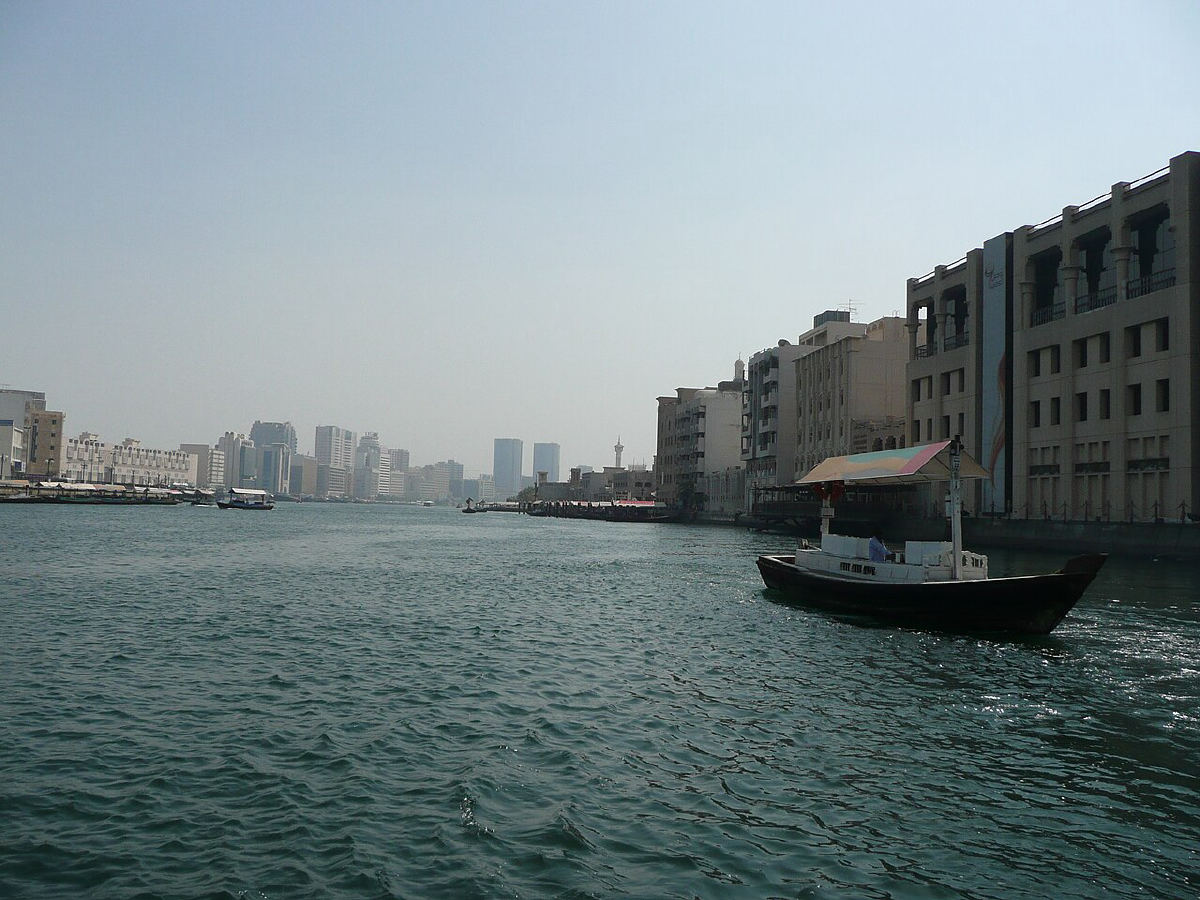 Dubai Creek seen from a traditional abra