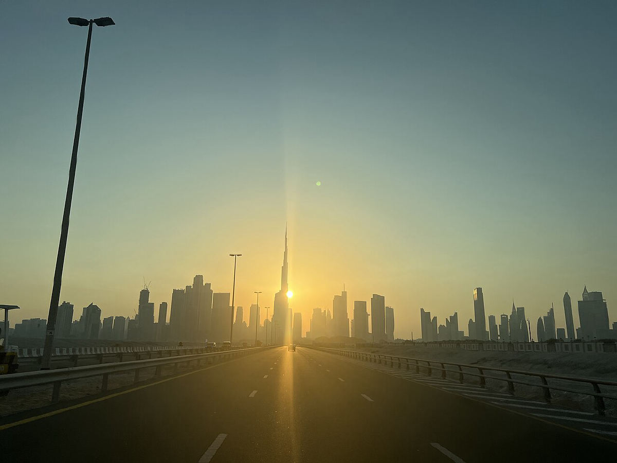 The Burj Khalifa at sunset