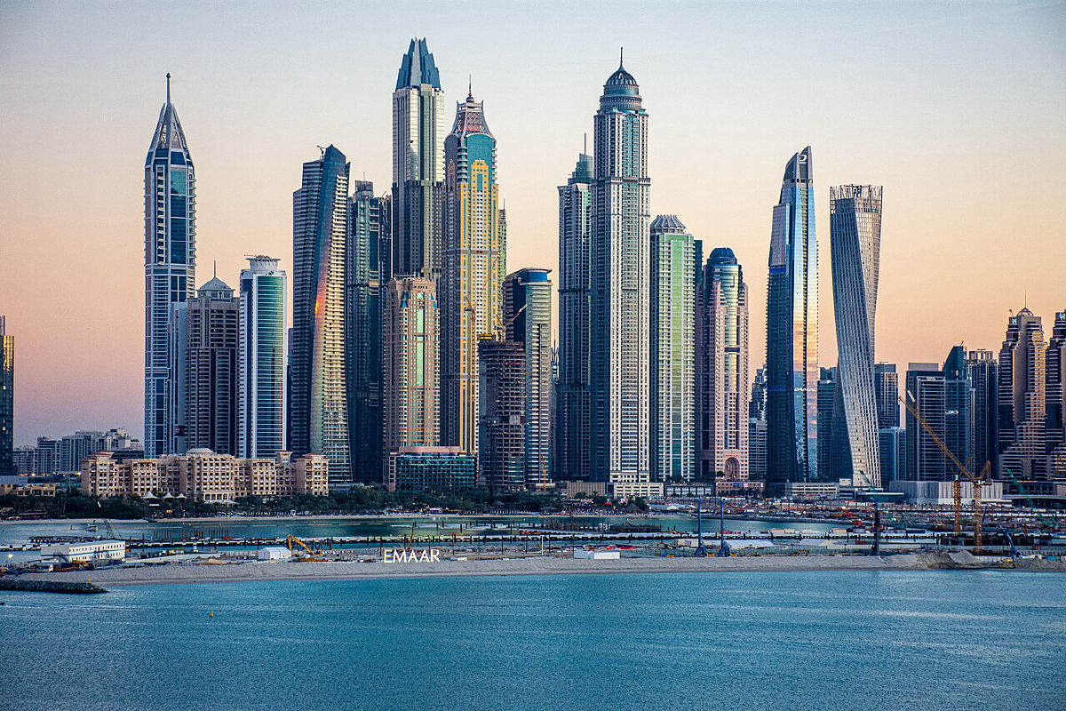 Towers around the Dubai Marina canal