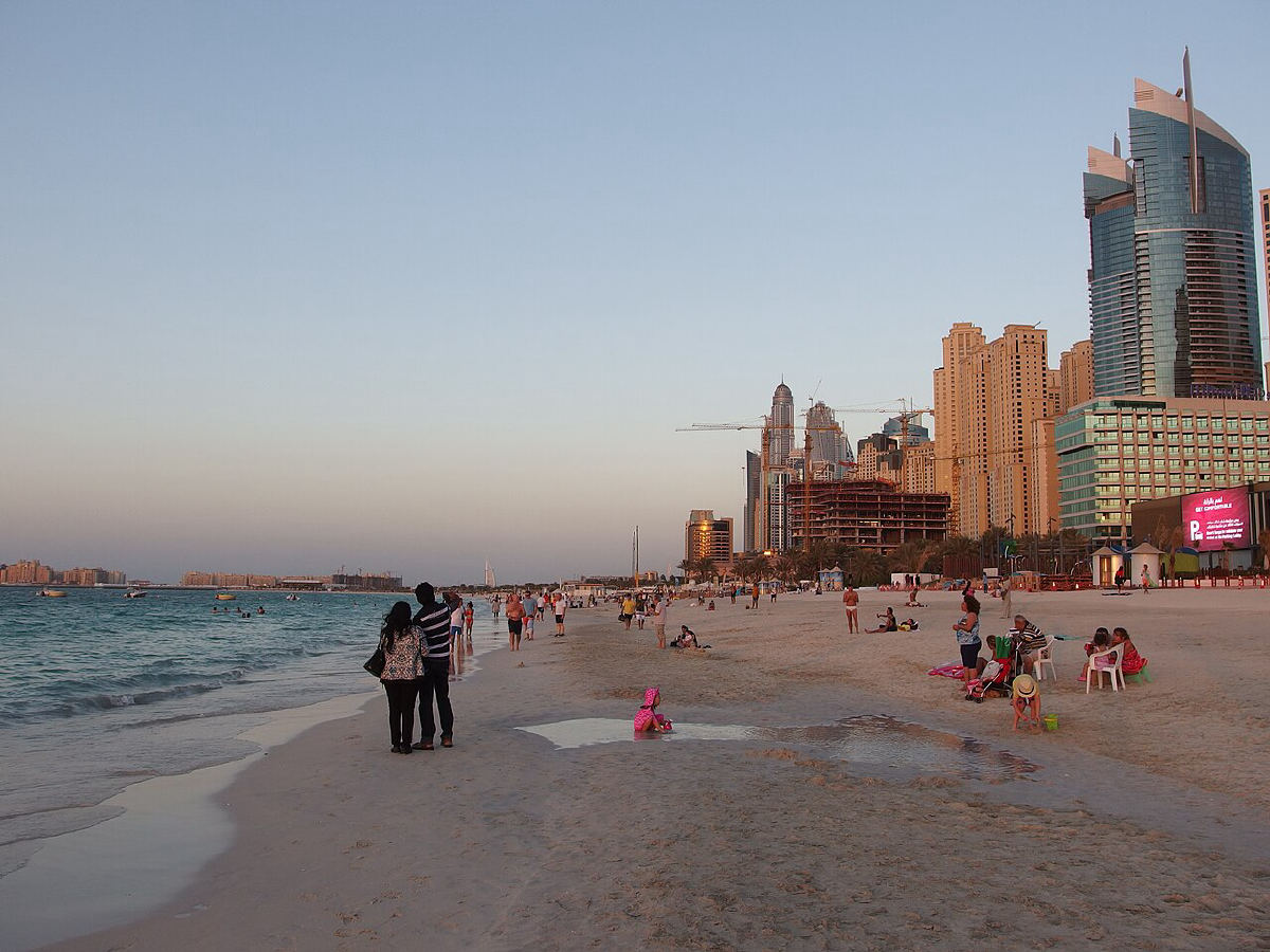 Sunset on the beach at Jumeirah Beach Residence